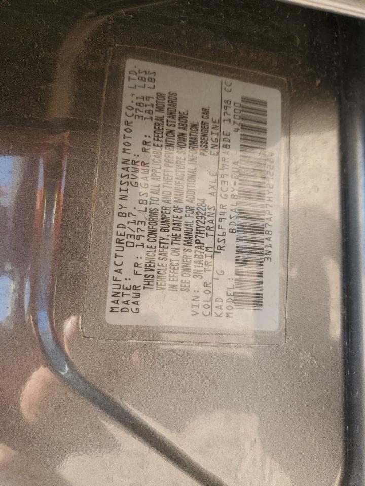 2017 Nissan Sentra S VIN: 3N1AB7AP7HY292284 Lot: 61295835