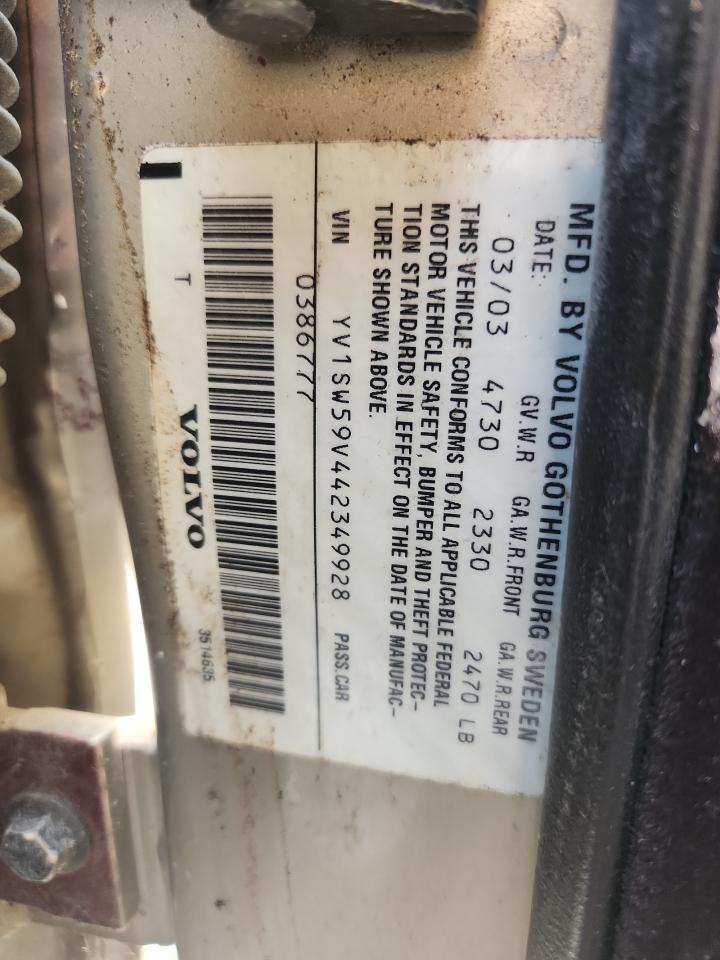 2004 Volvo V70 Fwd VIN: YV1SW59V442349928 Lot: 61847095