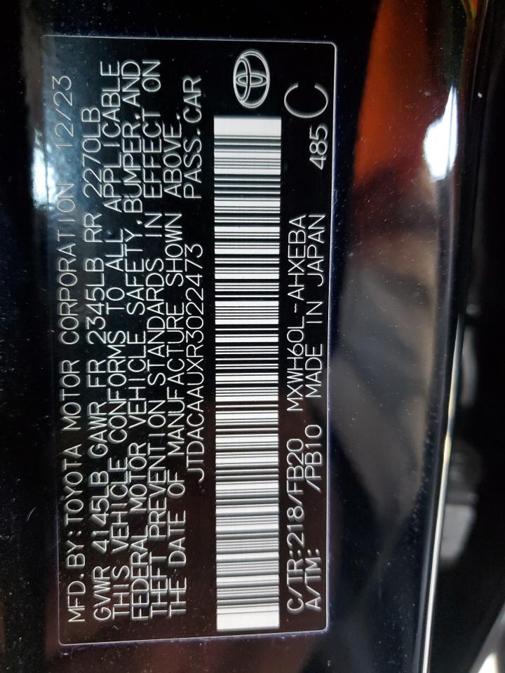 2024 Toyota Prius Le VIN: JTDACAAUXR3022473 Lot: 63086785