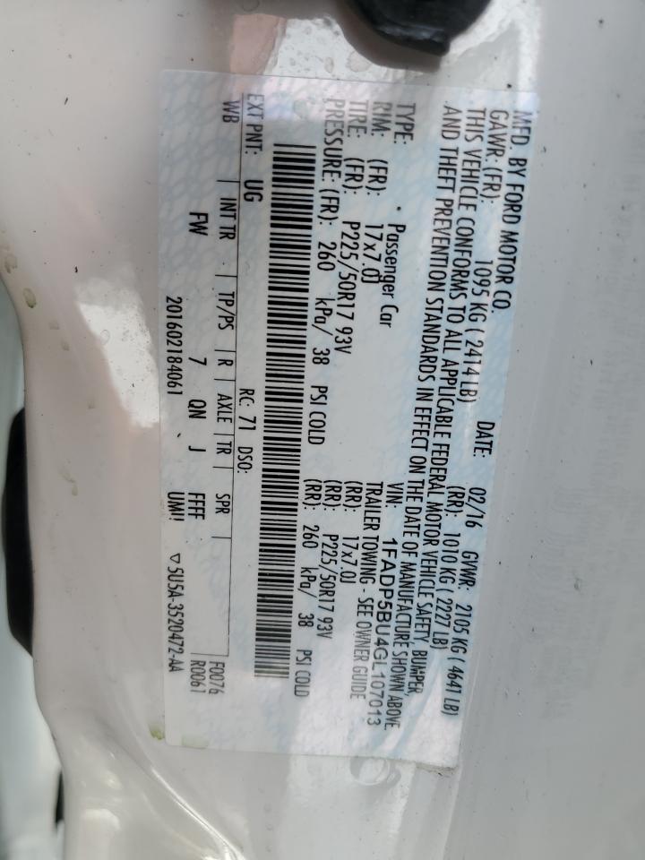 2016 Ford C-Max Sel VIN: 1FADP5BU4GL107013 Lot: 61843665