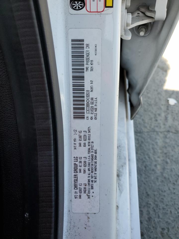 2012 Chrysler 200 Touring VIN: 1C3CCBBBXCN192618 Lot: 60749585