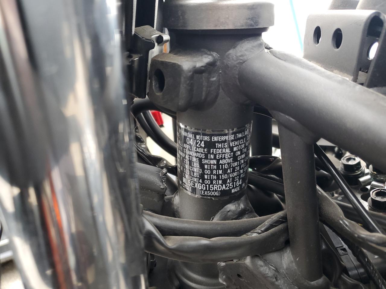 2024 Kawasaki Ex500 VIN: ML5EXGG15RDA25164 Lot: 61657655