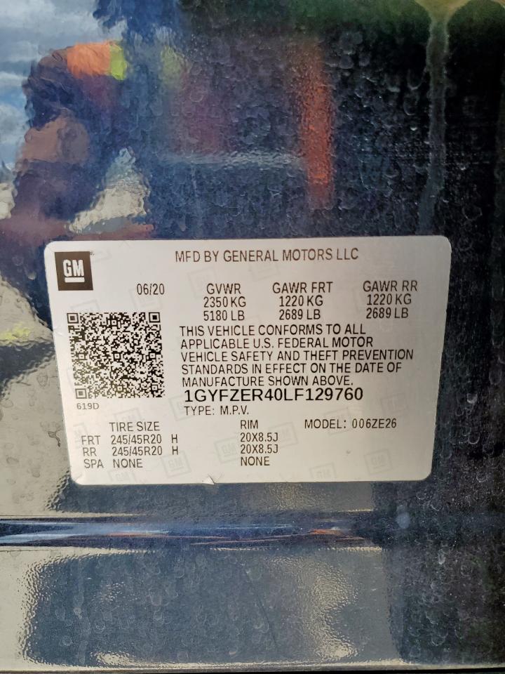2020 Cadillac Xt4 Sport VIN: 1GYFZER40LF129760 Lot: 62592775