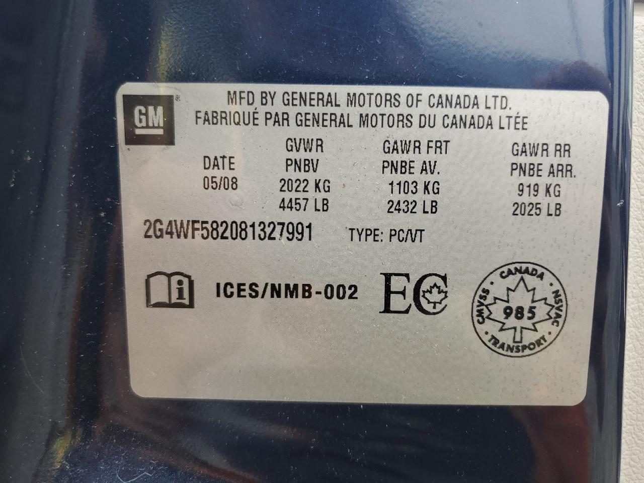 2008 Buick Allure Cx VIN: 2G4WF582081327991 Lot: 61944035