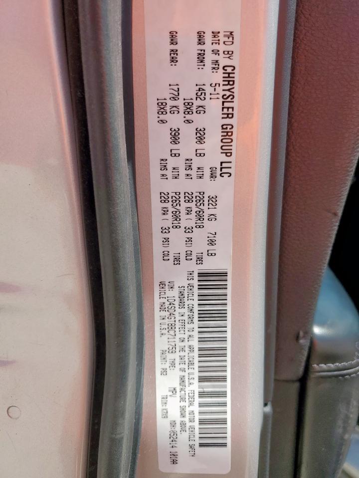 2011 Dodge Durango Crew VIN: 1D4SD4GT8BC711759 Lot: 63012325