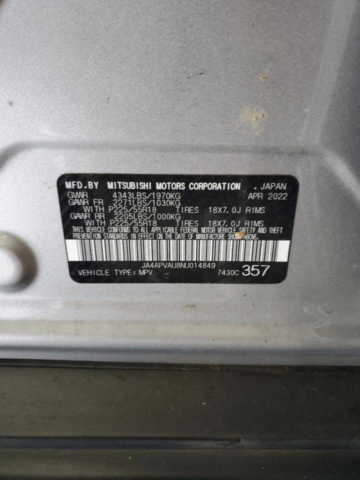 2022 Mitsubishi Outlander Sport Se VIN: JA4APVAU8NU014849 Lot: 61471265