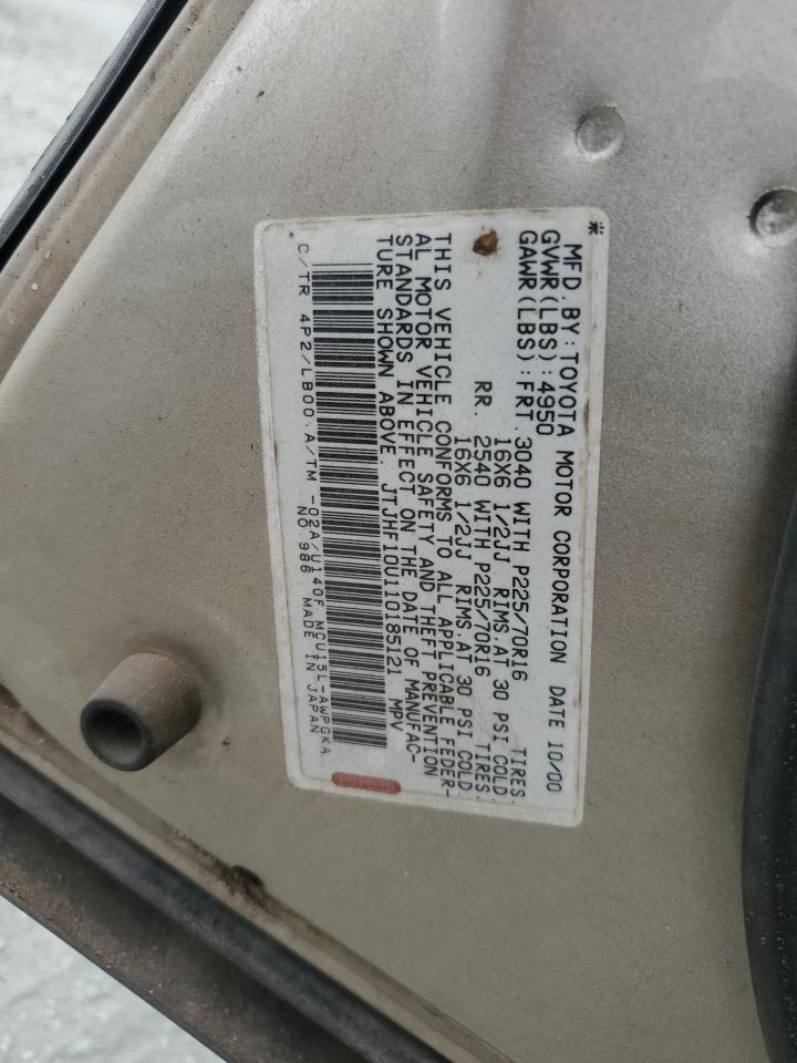 2001 Lexus Rx 300 VIN: JTJHF10U110185121 Lot: 60906945