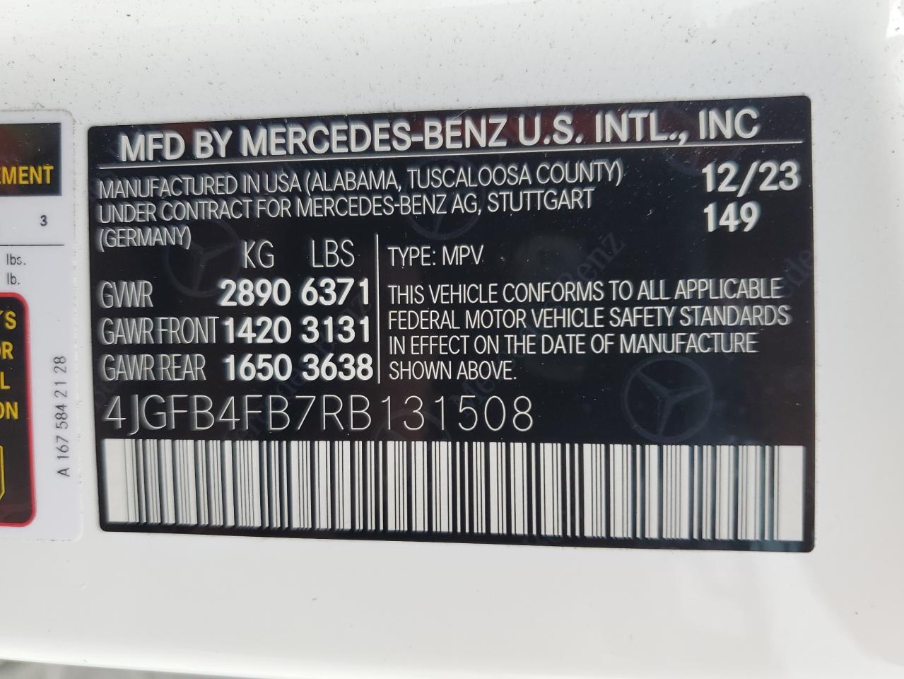 2024 Mercedes-Benz Gle 350 4Matic VIN: 4JGFB4FB7RB131508 Lot: 59669415