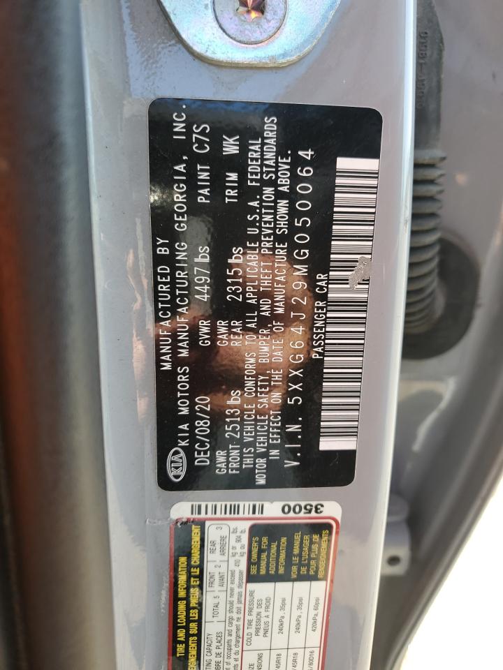 2021 Kia K5 Gt Line VIN: 5XXG64J29MG050064 Lot: 61778335