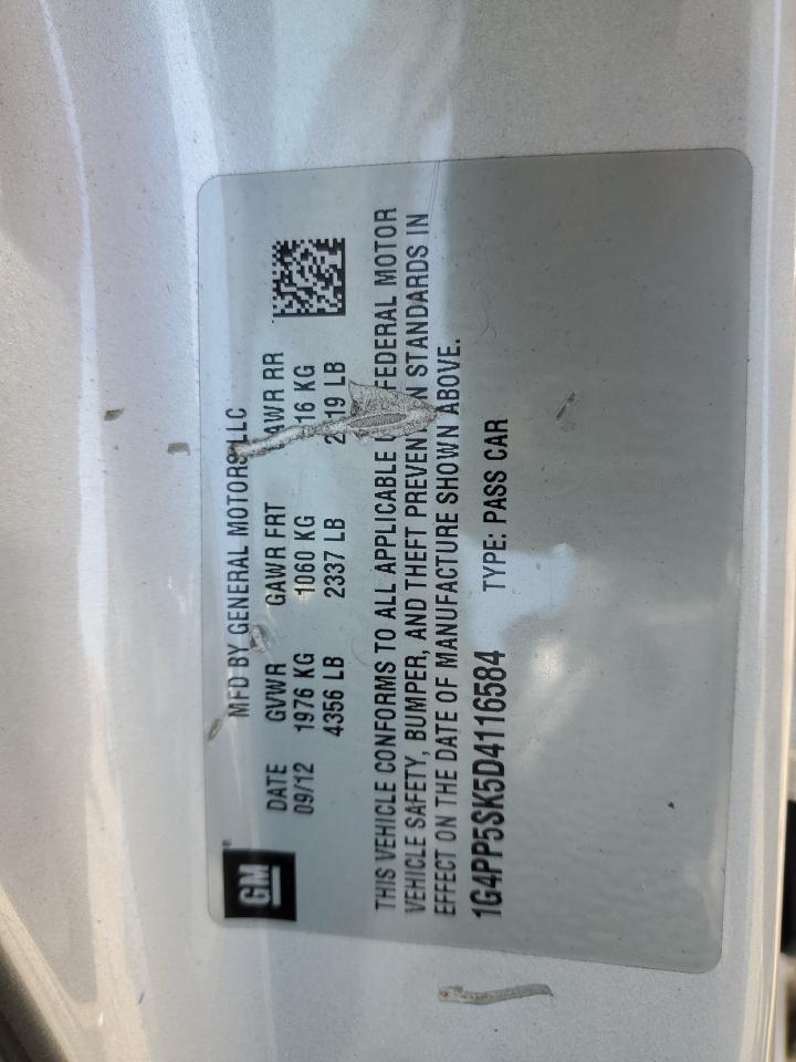 2013 Buick Verano VIN: 1G4PP5SK5D4116584 Lot: 60828815