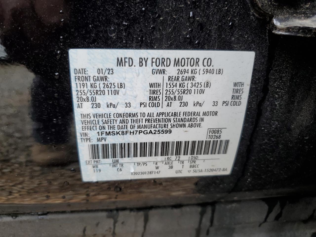 FORD EXPLORER 2023 VIN 1FMSK8FH7PGA25599 photo 14