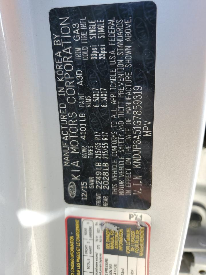 2016 Kia Soul + VIN: KNDJP3A51G7859319 Lot: 62794405