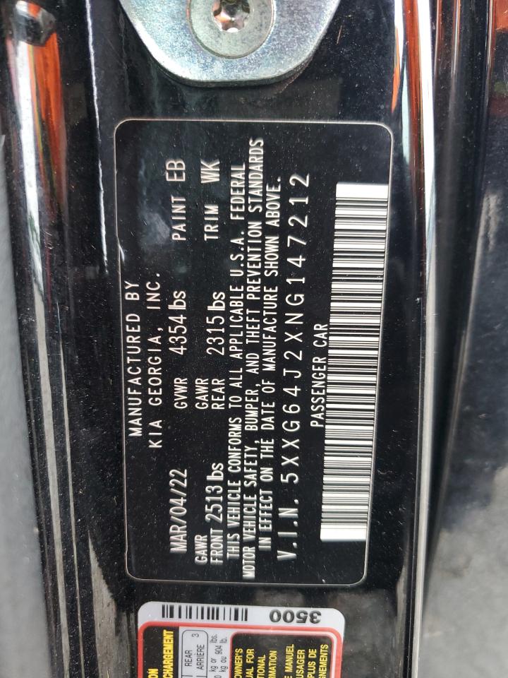 2022 Kia K5 Gt Line VIN: 5XXG64J2XNG147212 Lot: 62221495