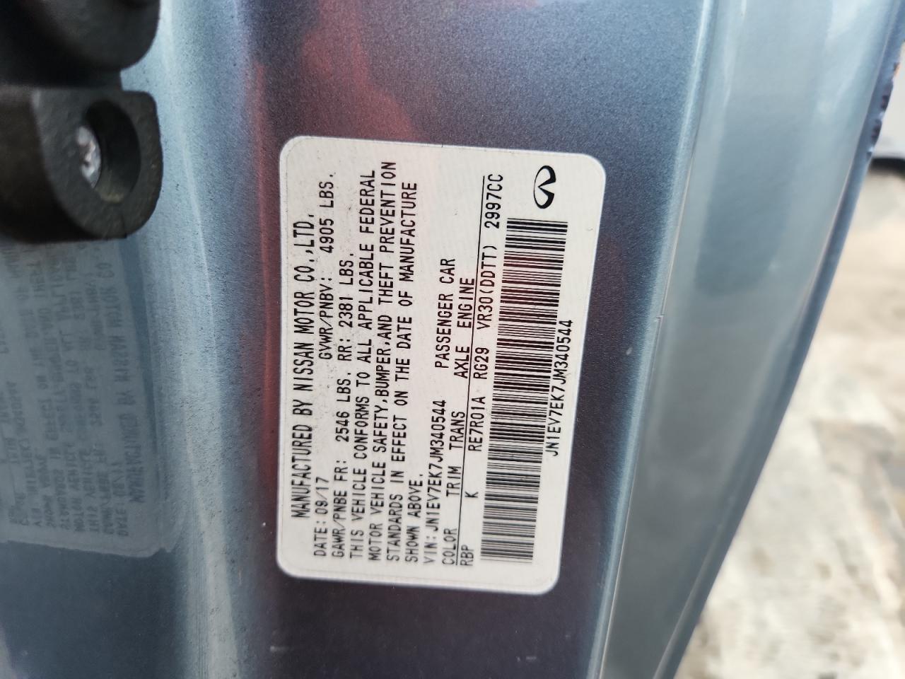 2018 Infiniti Q60 Luxe 300 VIN: JN1EV7EK7JM340544 Lot: 60369115
