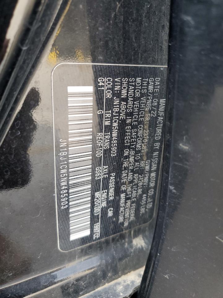 2022 Nissan Rogue Sport Sl VIN: JN1BJ1CW5NW485903 Lot: 61960635