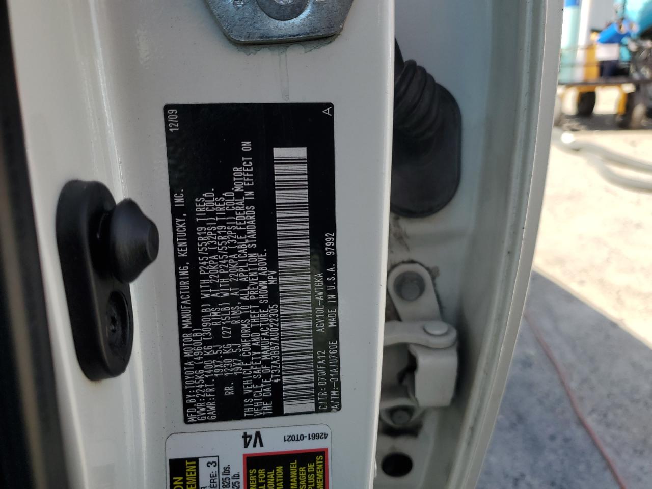 2010 Toyota Venza VIN: 4T3ZA3BB7AU022305 Lot: 60437145