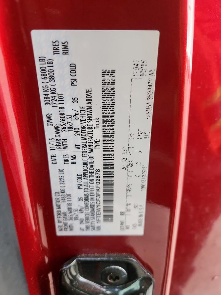 FORD F-150 2015 VIN 1FTEW1CF3FKF02878 zdjęcie 13