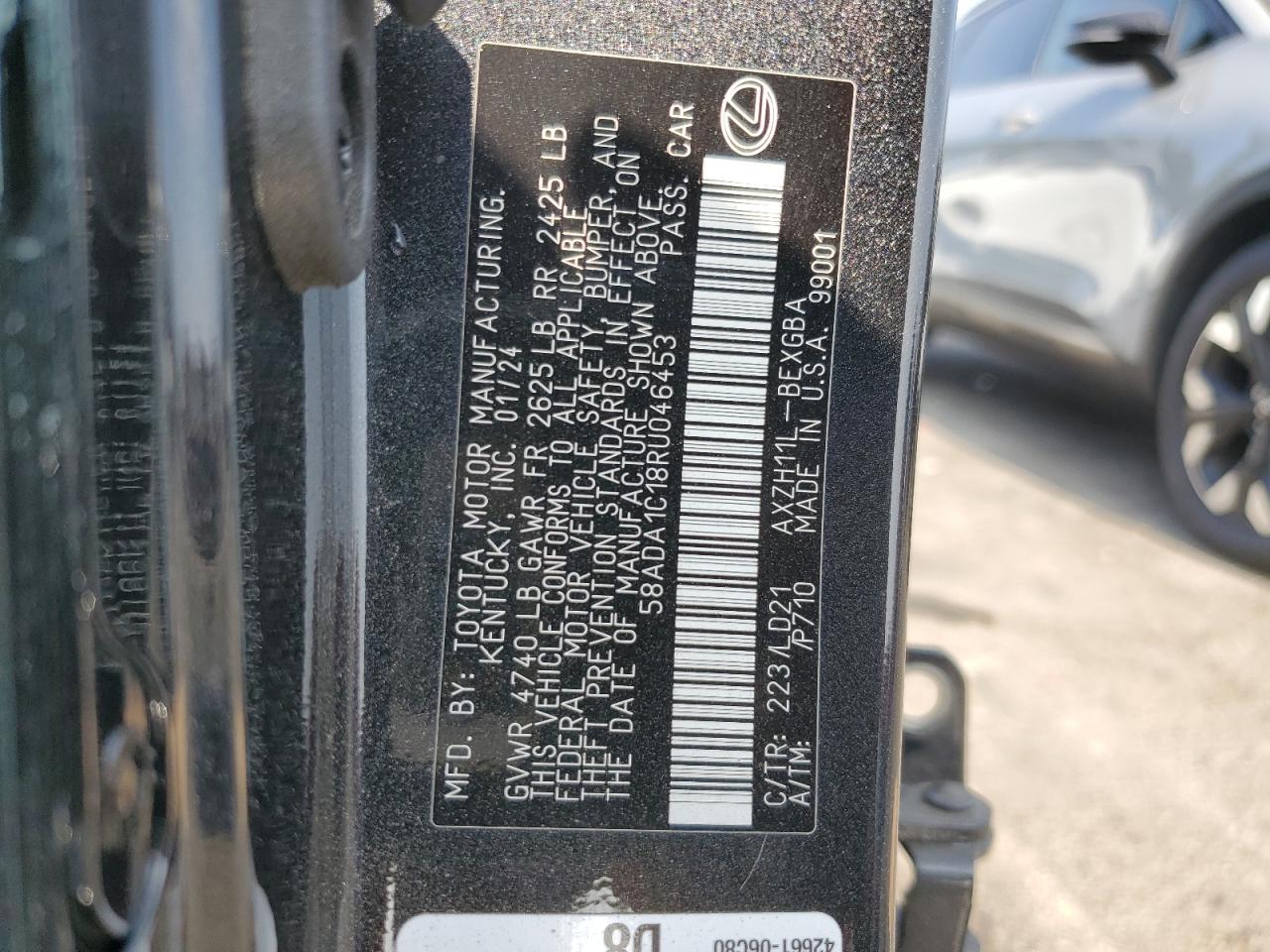 2024 Lexus Es 300H Base VIN: 58ADA1C18RU046453 Lot: 59320765