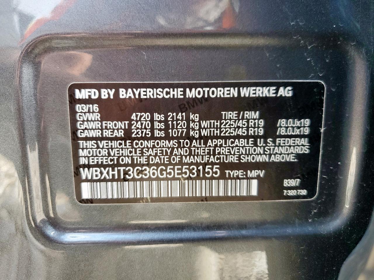 2016 BMW X1 xDrive28I VIN: WBXHT3C36G5E53155 Lot: 61508355