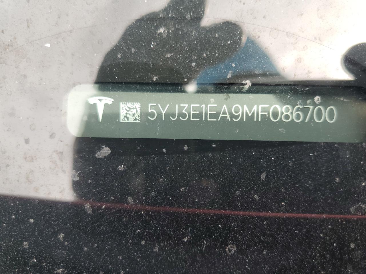 2021 Tesla Model 3 VIN: 5YJ3E1EA9MF086700 Lot: 62742135