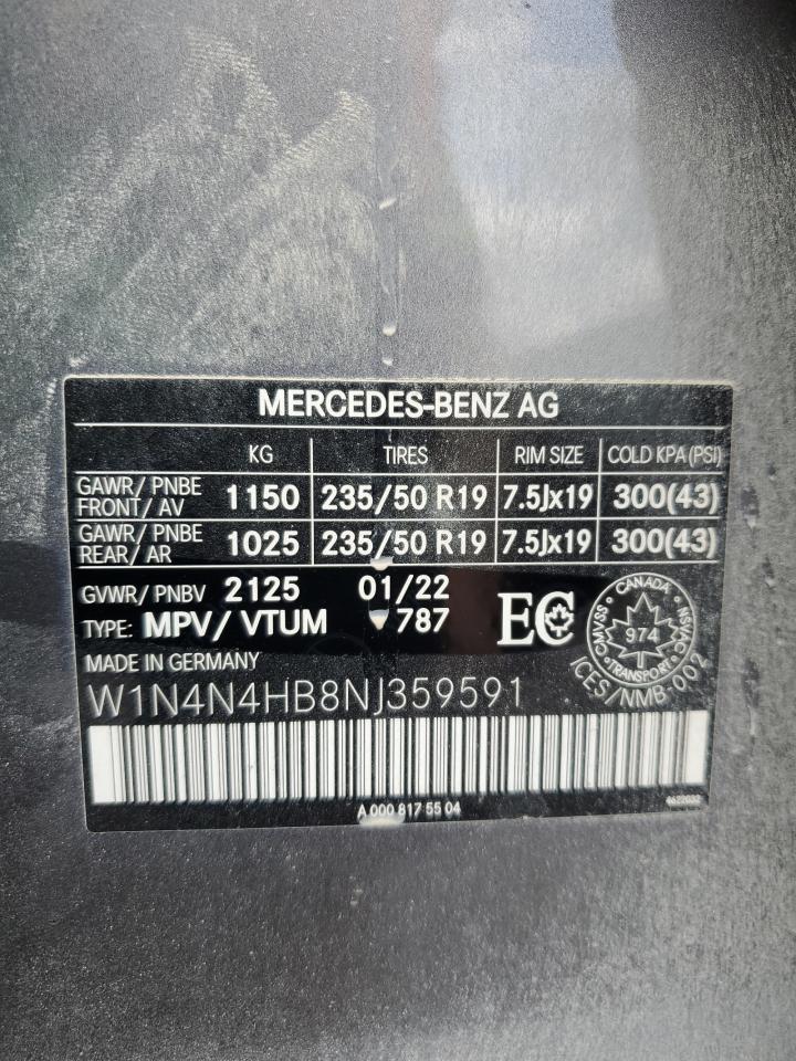 2022 Mercedes-Benz Gla 250 4Matic VIN: W1N4N4HB8NJ359591 Lot: 60007925