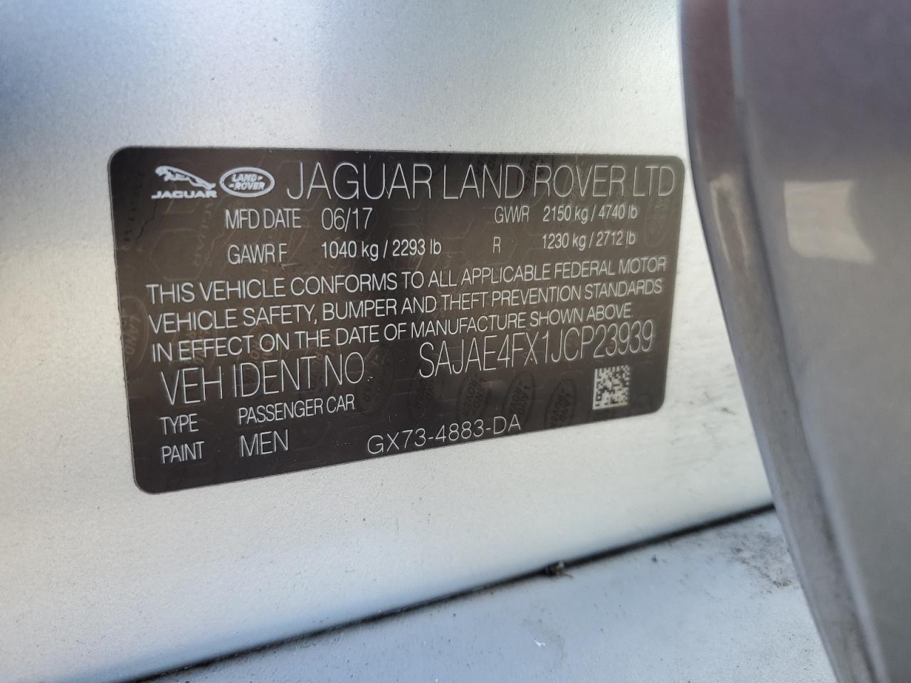 JAGUAR XE 2018 VIN SAJAE4FX1JCP23939 zdjęcie 12