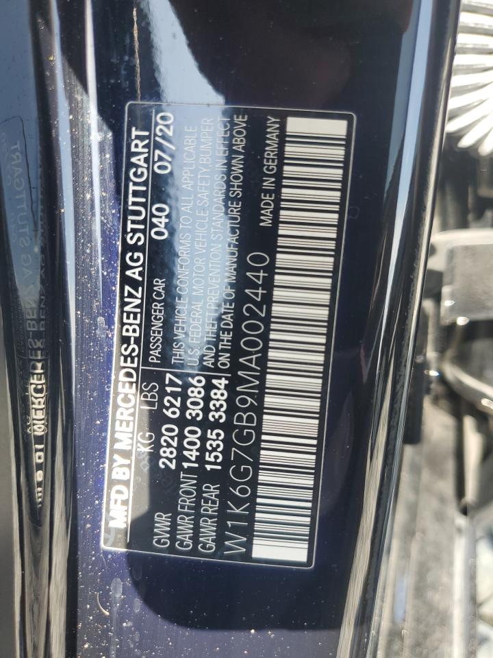 2021 Mercedes-Benz S 580 4Matic VIN: W1K6G7GB9MA002440 Lot: 61194875