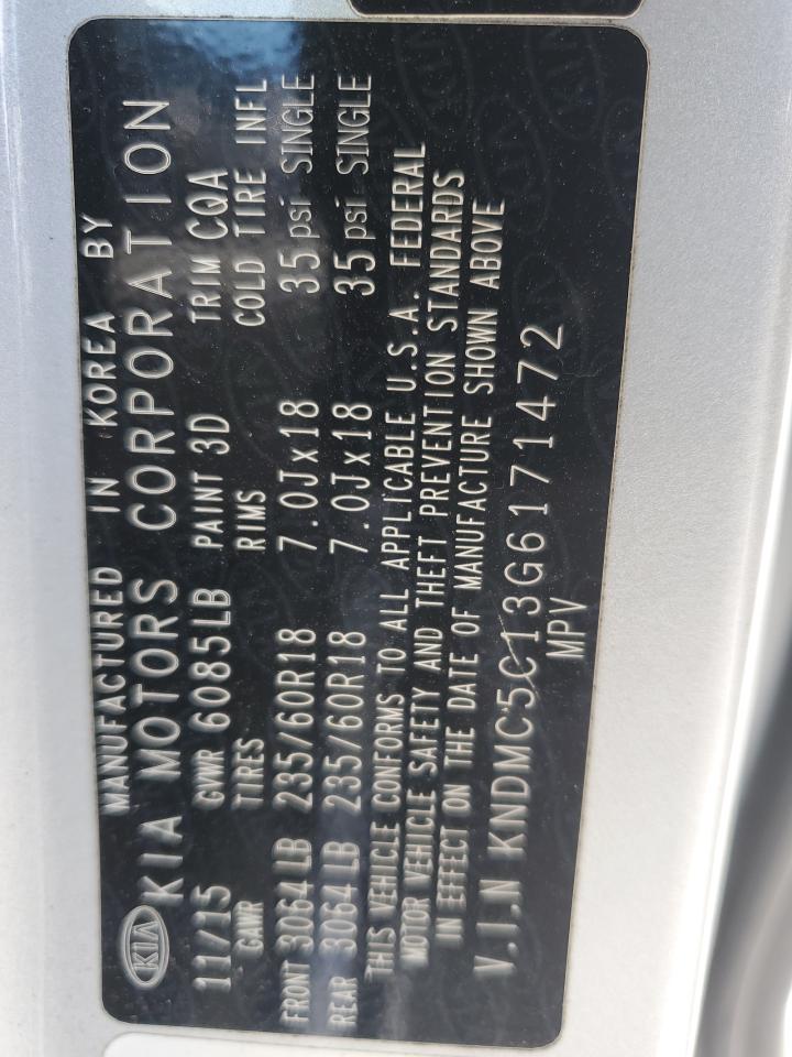 2016 Kia Sedona Ex VIN: KNDMC5C13G6171472 Lot: 60275895