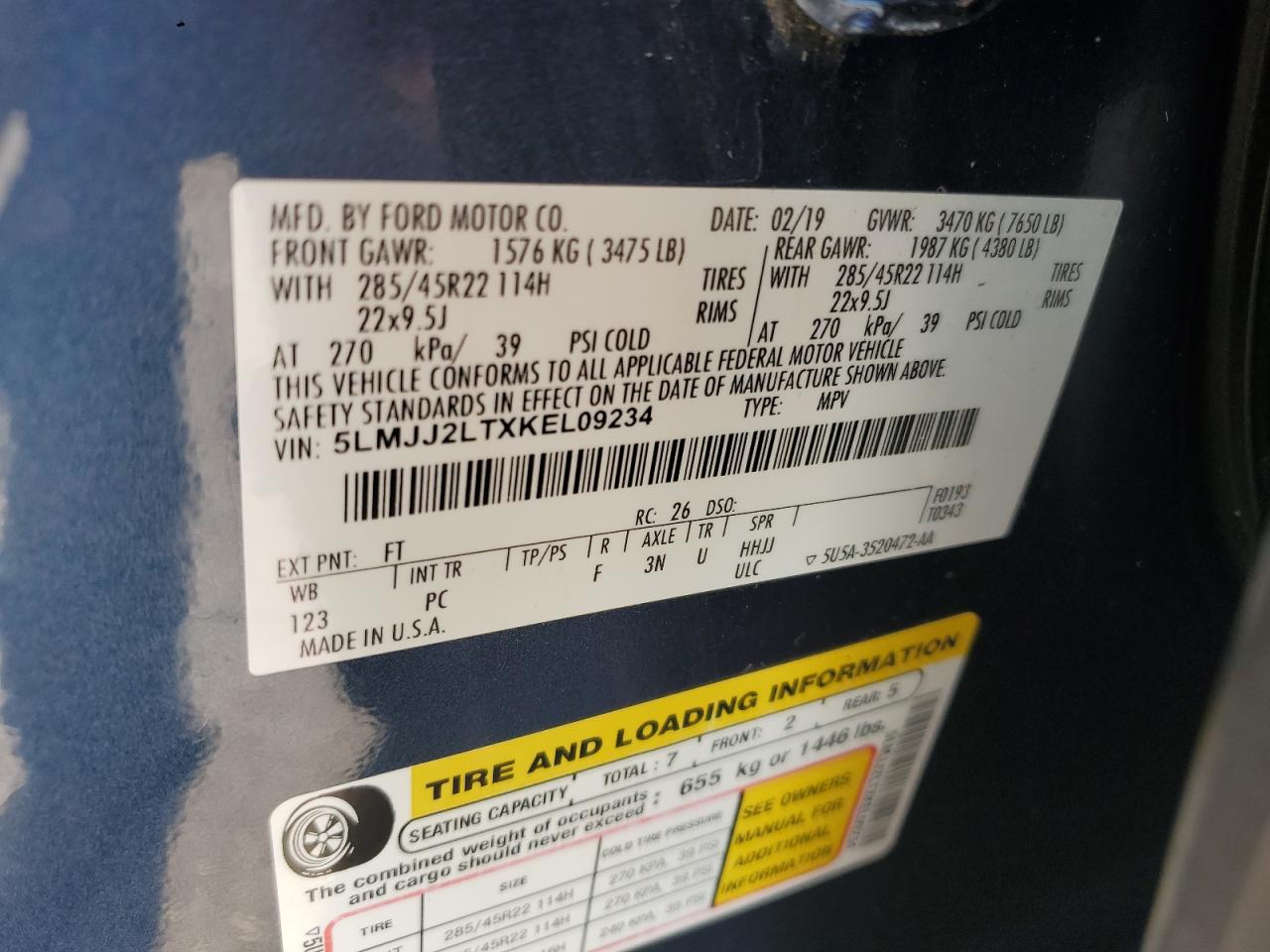 LINCOLN NAVIGATOR 2019 VIN 5LMJJ2LTXKEL09234 photo 14