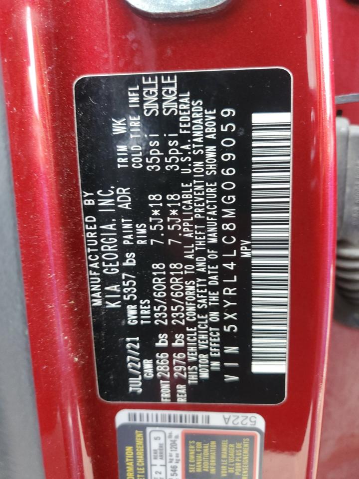 2021 Kia Sorento S VIN: 5XYRL4LC8MG069059 Lot: 61282965