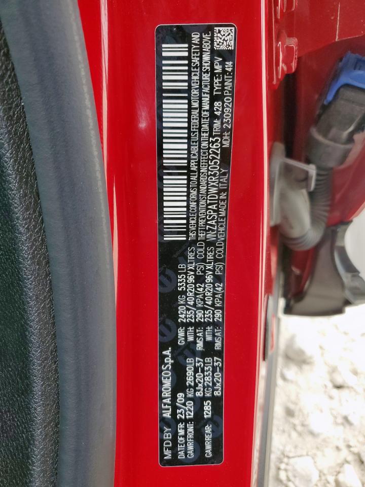 2024 Alfa Romeo Tonale Veloce VIN: ZASPATDWXR3052263 Lot: 59061705