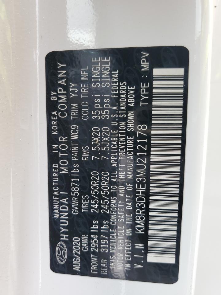 2021 Hyundai Palisade Sel VIN: KM8R3DHE3MU212178 Lot: 60344725