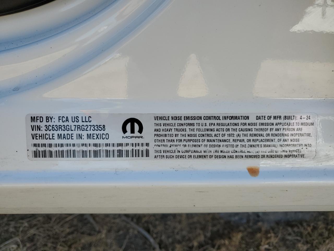 2024 Ram 3500 Tradesman VIN: 3C63R3GL7RG273358 Lot: 60043975