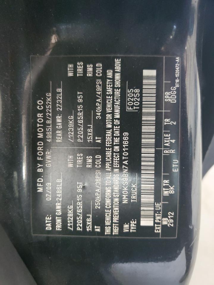 2010 Ford Transit Connect Xlt VIN: NM0KS9BN7AT011669 Lot: 61903895