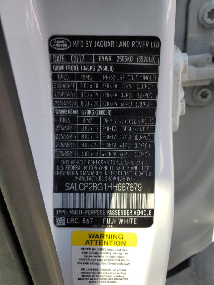 LAND ROVER DISCOVERY 2017 VIN SALCP2BG1HH687879 фото 13