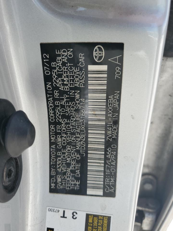 TOYOTA PRIUS 2012 VIN JTDZN3EUXC3166714 фото 12