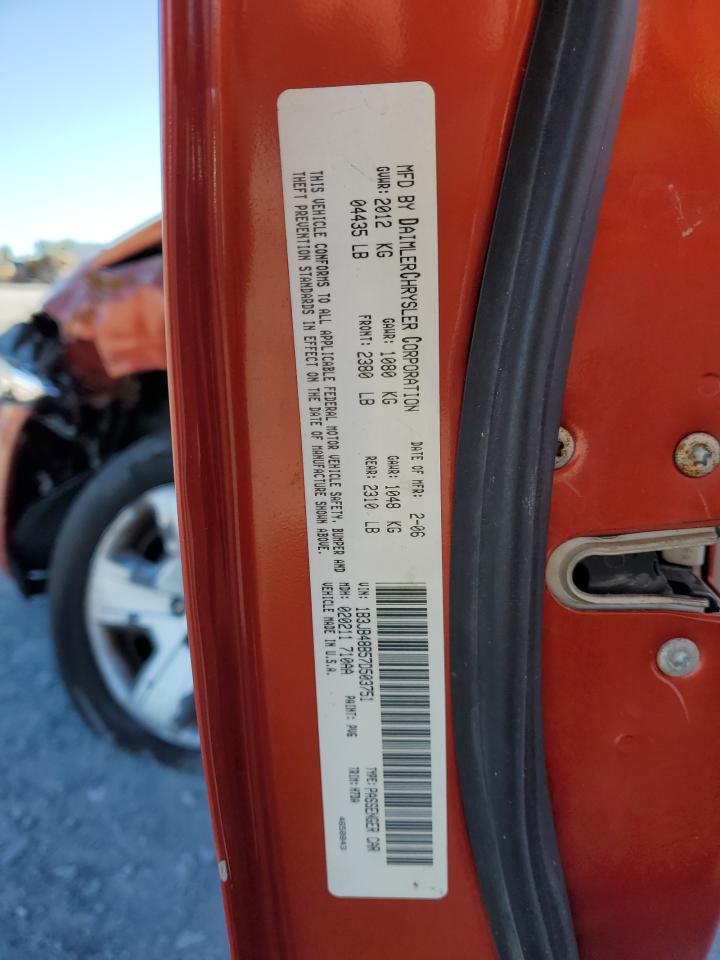 2007 Dodge Caliber Sxt VIN: 1B3JB48B57D503751 Lot: 60694655