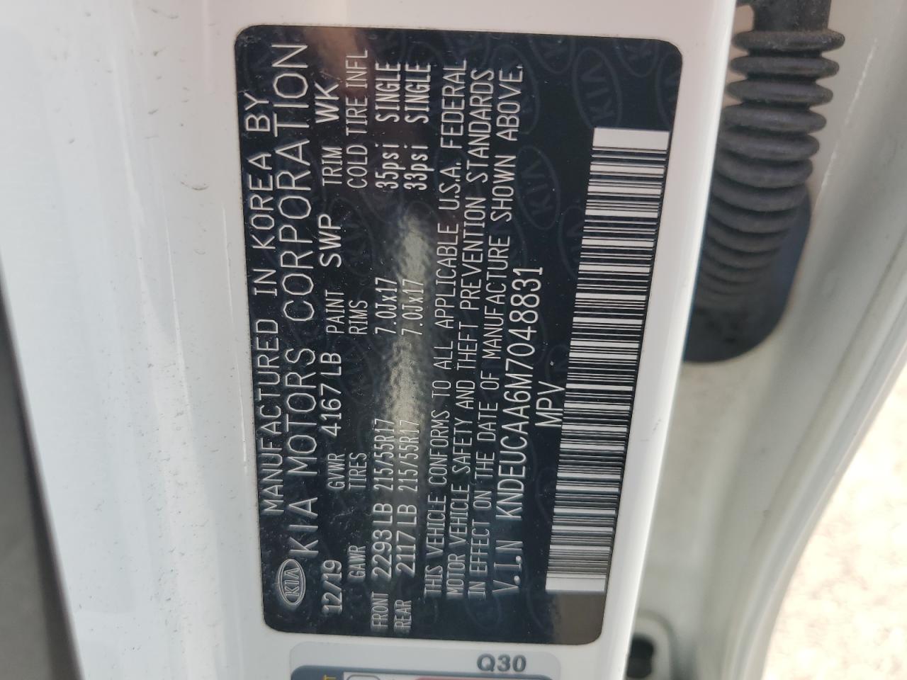 2021 Kia Seltos S VIN: KNDEUCAA6M7048831 Lot: 61310035