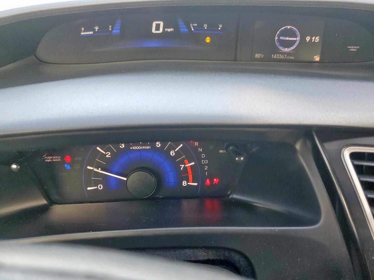 HONDA CIVIC 2013 VIN 19XFB2F87DE091150 фото 9