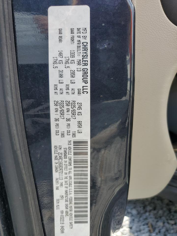 2013 Chrysler Town & Country Touring VIN: 2C4RC1BG8DR721113 Lot: 62739165