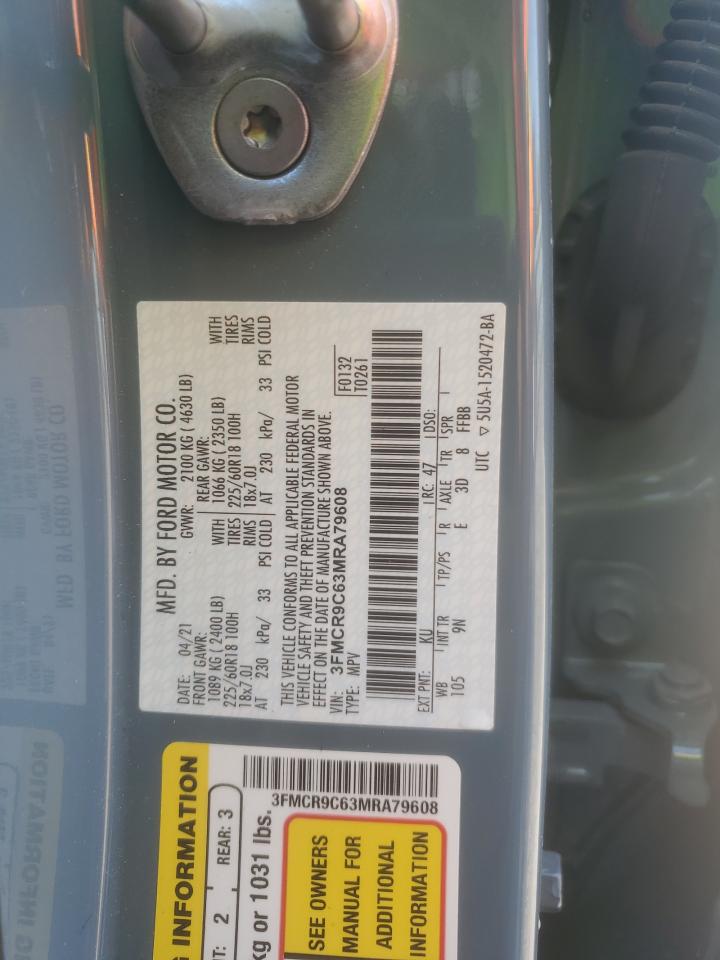 2021 Ford Bronco Sport Outer Banks VIN: 3FMCR9C63MRA79608 Lot: 61876935