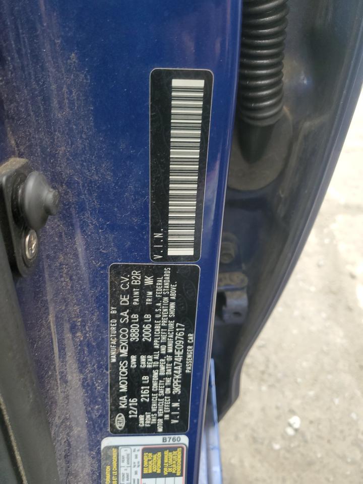 2017 Kia Forte Lx VIN: 3KPFK4A74HE097617 Lot: 59974565