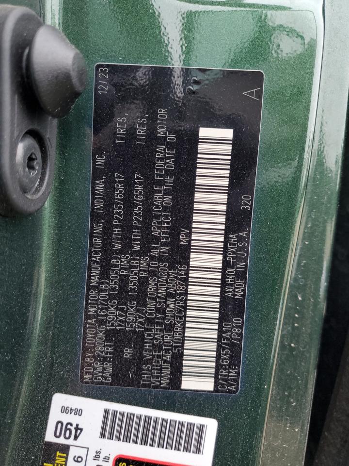 TOYOTA All Models 2024 VIN 5TDBRKEC7RS187146 фото 13