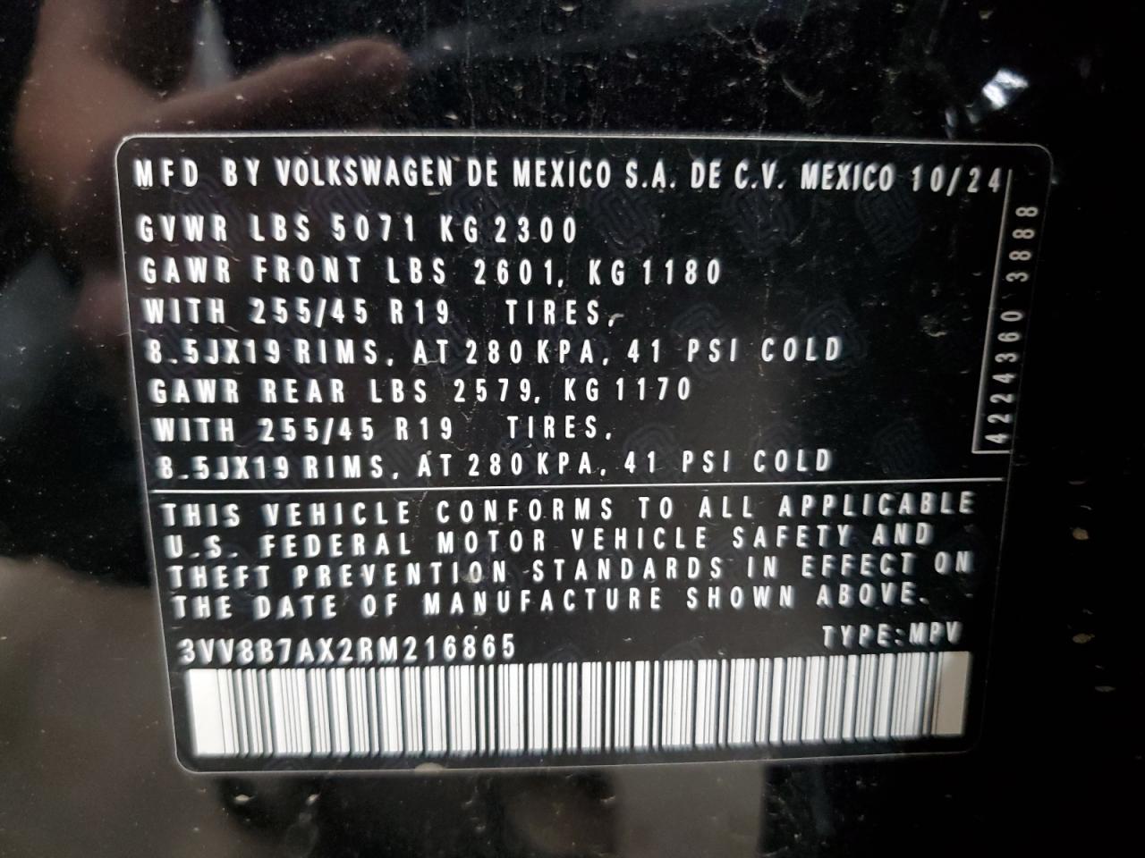 2024 Volkswagen Tiguan Se R-Line Black VIN: 3VV8B7AX2RM216865 Lot: 60512595