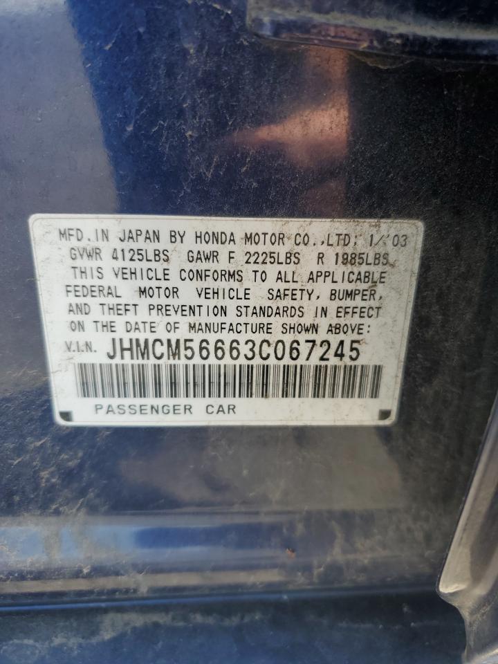 2003 Honda Accord Ex VIN: JHMCM56663C067245 Lot: 59325905