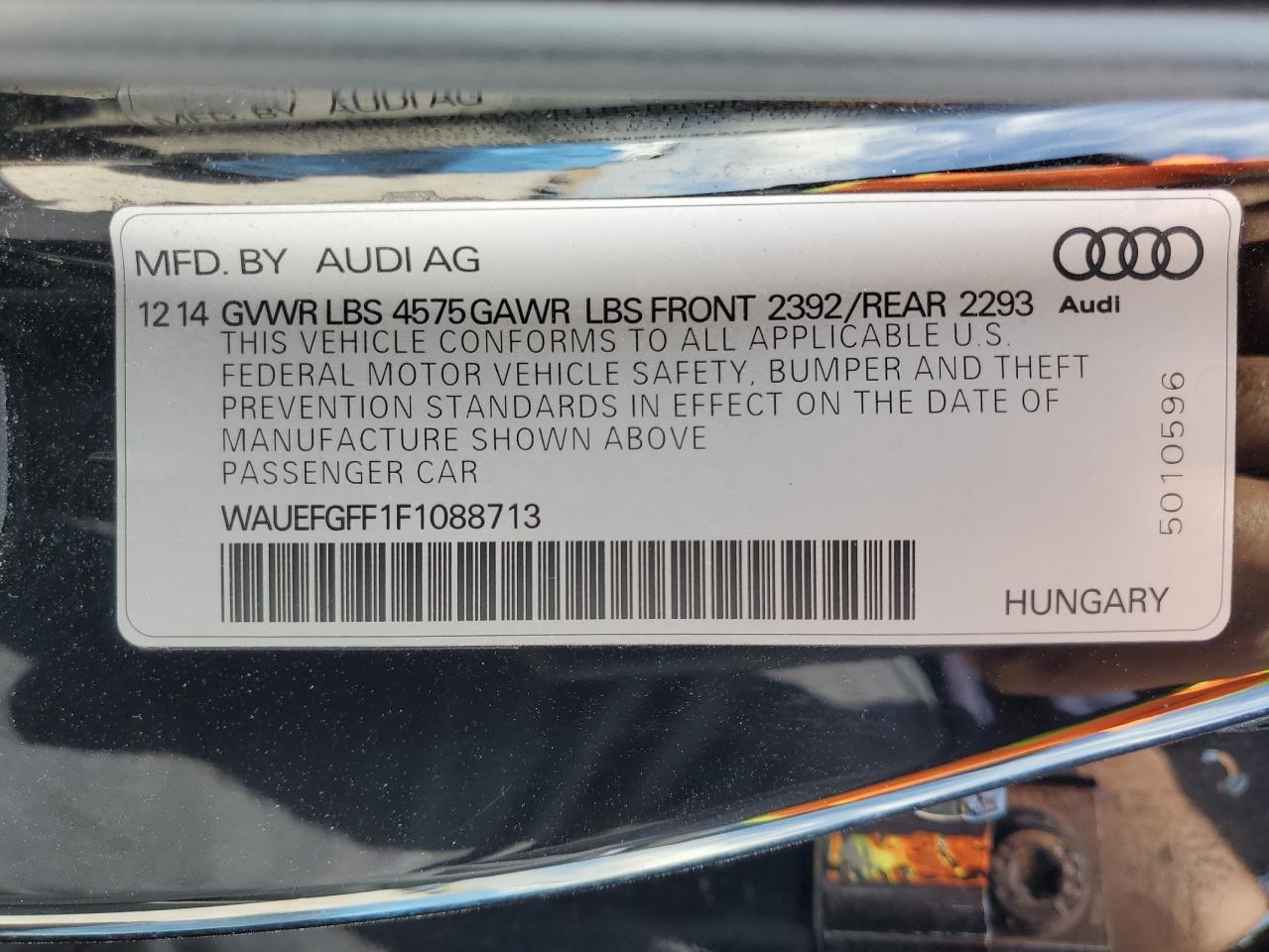 2015 Audi A3 Premium Plus VIN: WAUEFGFF1F1088713 Lot: 62284945