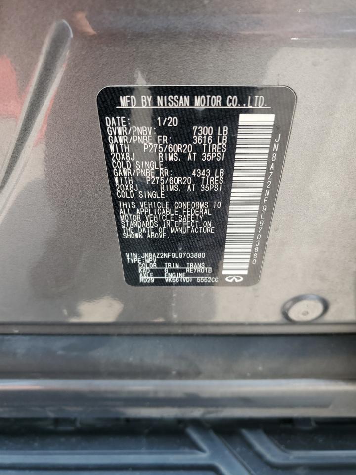 2020 Infiniti Qx80 Luxe VIN: JN8AZ2NF9L9703880 Lot: 60456915