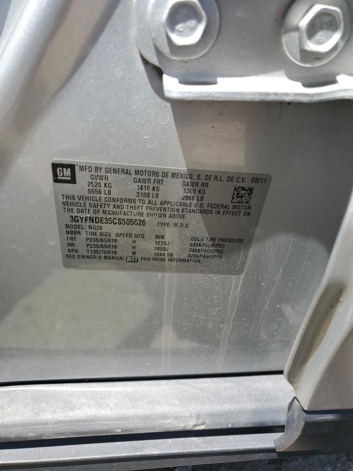 2012 Cadillac Srx Luxury Collection VIN: 3GYFNDE35CS505626 Lot: 62171725