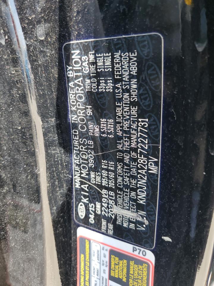 2015 Kia Soul VIN: KNDJN2A28F7227731 Lot: 62788885