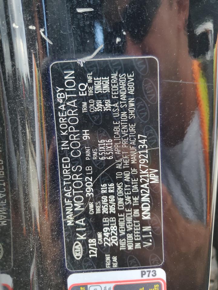 KIA SOUL 2019 VIN KNDJN2A21K7921347 zdjęcie 12